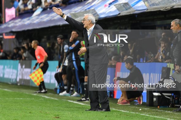 Jorge Fozati, head coach of Peru, is present during the match between Argentina and Peru at Alberto J. Armando - La Bombonera Stadium in Bue...