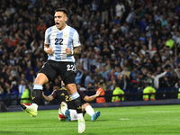 Lautaro Martinez of Argentina celebrates his goal during the match between Argentina and Peru at Alberto J. Armando - La Bombonera Stadium,...