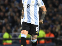 Enzo Fernandez of Argentina plays during the match between Argentina and Peru at Alberto J. Armando - La Bombonera Stadium in Buenos Aires,...