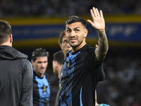 Leandro Paredes of Argentina warms up before the match between Argentina and Peru at Alberto J. Armando - La Bombonera Stadium, on November...