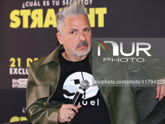 Oscar Uriel attends the press conference to promote the movie ''Straight'' at Cinepolis Plaza Carso in Mexico City, Mexico, on November 19,...