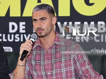 Alejandro Speitzer attends the press conference to promote the movie ''Straight'' at Cinepolis Plaza Carso in Mexico City, Mexico, on Novemb...