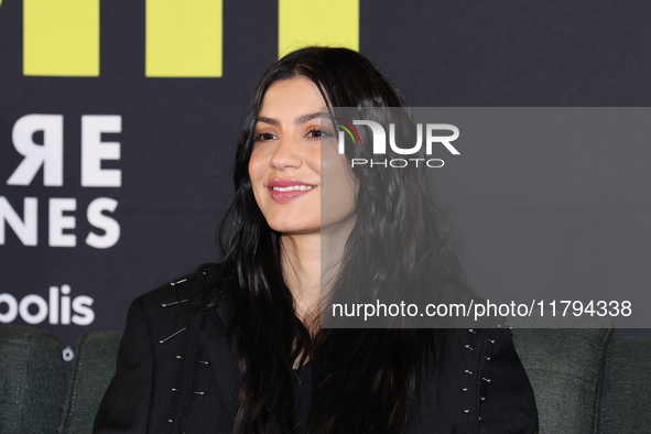 Barbara Lopez attends the press conference to promote the movie ''Straight'' at Cinepolis Plaza Carso in Mexico City, Mexico, on November 19...