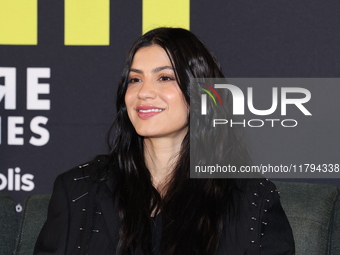 Barbara Lopez attends the press conference to promote the movie ''Straight'' at Cinepolis Plaza Carso in Mexico City, Mexico, on November 19...