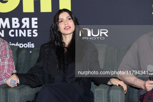 Barbara Lopez attends the press conference to promote the movie ''Straight'' at Cinepolis Plaza Carso in Mexico City, Mexico, on November 19...