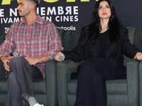 Alejandro Speitzer and Barbara Lopez attend the press conference to promote the movie ''Straight'' at Cinepolis Plaza Carso in Mexico City,...