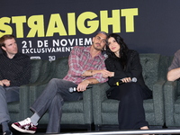 Alejandro Speitzer and Barbara Lopez attend the press conference to promote the movie ''Straight'' at Cinepolis Plaza Carso in Mexico City,...