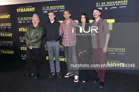 (L-R) Oscar Uriel, Scott Elmegreen, Alejandro Speitzer, Barbara Lopez, and Marcelo Tobar attend the press conference to promote the movie ''...