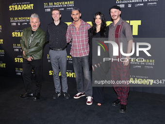 (L-R) Oscar Uriel, Scott Elmegreen, Alejandro Speitzer, Barbara Lopez, and Marcelo Tobar attend the press conference to promote the movie ''...