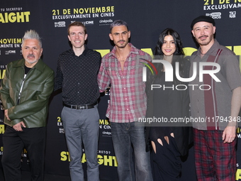 (L-R) Oscar Uriel, Scott Elmegreen, Alejandro Speitzer, Barbara Lopez, and Marcelo Tobar attend the press conference to promote the movie ''...