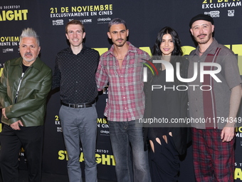 (L-R) Oscar Uriel, Scott Elmegreen, Alejandro Speitzer, Barbara Lopez, and Marcelo Tobar attend the press conference to promote the movie ''...