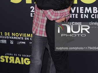 Alejandro Speitzer and Barbara Lopez attend the press conference to promote the movie ''Straight'' at Cinepolis Plaza Carso in Mexico City,...