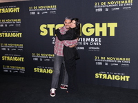 Alejandro Speitzer and Barbara Lopez attend the press conference to promote the movie ''Straight'' at Cinepolis Plaza Carso in Mexico City,...