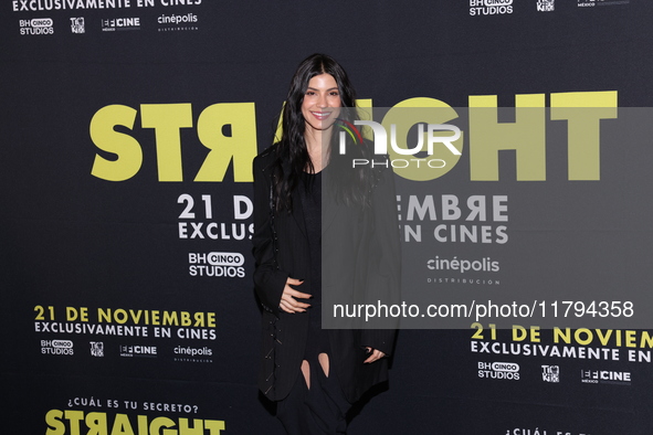 Barbara Lopez attends the press conference to promote the movie ''Straight'' at Cinepolis Plaza Carso in Mexico City, Mexico, on November 19...