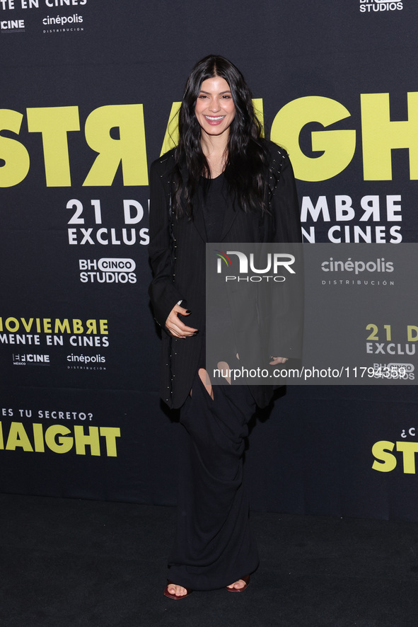 Barbara Lopez attends the press conference to promote the movie ''Straight'' at Cinepolis Plaza Carso in Mexico City, Mexico, on November 19...