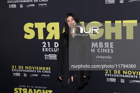 Barbara Lopez attends the press conference to promote the movie ''Straight'' at Cinepolis Plaza Carso in Mexico City, Mexico, on November 19...