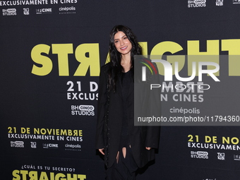 Barbara Lopez attends the press conference to promote the movie ''Straight'' at Cinepolis Plaza Carso in Mexico City, Mexico, on November 19...