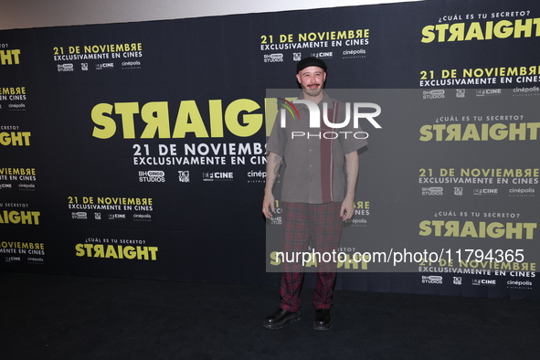 Marcelo Tobar attends the press conference to promote the movie ''Straight'' at Cinepolis Plaza Carso in Mexico City, Mexico, on November 19...