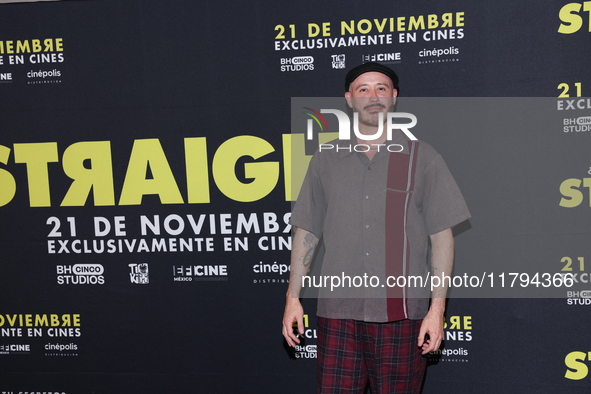 Marcelo Tobar attends the press conference to promote the movie ''Straight'' at Cinepolis Plaza Carso in Mexico City, Mexico, on November 19...