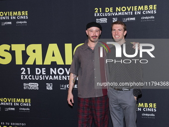 Marcelo Tobar and Scott Elmegreen attend the press conference to promote the movie ''Straight'' at Cinepolis Plaza Carso in Mexico City, Mex...