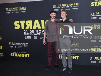 Marcelo Tobar and Scott Elmegreen attend the press conference to promote the movie ''Straight'' at Cinepolis Plaza Carso in Mexico City, Mex...