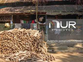 A tribal man is at his home in Durgapur, Netrokona, Bangladesh, on November 17, 2024. (