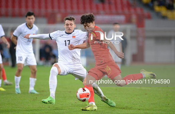 China U19 plays against Kyrgyzstan U19 during the 2024 CFA China ''Panda Cup'' international football tournament in Chengdu, Sichuan Provinc...