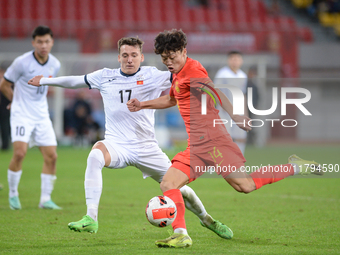 China U19 plays against Kyrgyzstan U19 during the 2024 CFA China ''Panda Cup'' international football tournament in Chengdu, Sichuan Provinc...