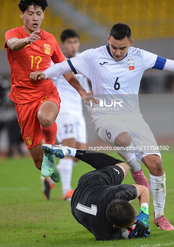 China U19 plays against Kyrgyzstan U19 during the 2024 CFA China ''Panda Cup'' international football tournament in Chengdu, Sichuan Provinc...