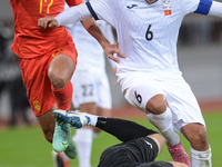 China U19 plays against Kyrgyzstan U19 during the 2024 CFA China ''Panda Cup'' international football tournament in Chengdu, Sichuan Provinc...