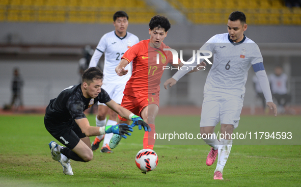 China U19 plays against Kyrgyzstan U19 during the 2024 CFA China ''Panda Cup'' international football tournament in Chengdu, Sichuan Provinc...