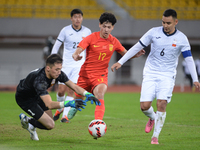 China U19 plays against Kyrgyzstan U19 during the 2024 CFA China ''Panda Cup'' international football tournament in Chengdu, Sichuan Provinc...