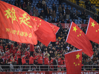 China U19 plays against Kyrgyzstan U19 during the 2024 CFA China ''Panda Cup'' international football tournament in Chengdu, Sichuan Provinc...