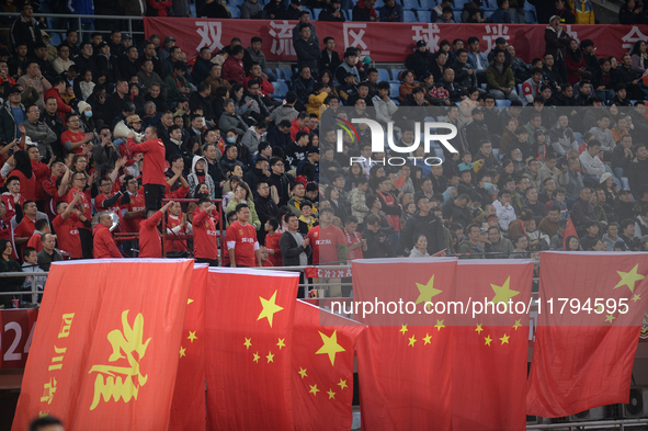 China U19 plays against Kyrgyzstan U19 during the 2024 CFA China ''Panda Cup'' international football tournament in Chengdu, Sichuan Provinc...