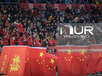 China U19 plays against Kyrgyzstan U19 during the 2024 CFA China ''Panda Cup'' international football tournament in Chengdu, Sichuan Provinc...