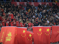 China U19 plays against Kyrgyzstan U19 during the 2024 CFA China ''Panda Cup'' international football tournament in Chengdu, Sichuan Provinc...