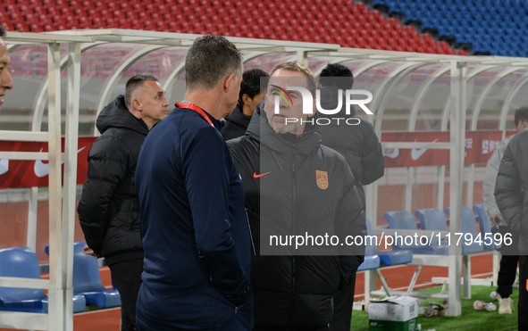 China U19 plays against Kyrgyzstan U19 during the 2024 CFA China ''Panda Cup'' international football tournament in Chengdu, Sichuan Provinc...