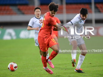 China U19 plays against Kyrgyzstan U19 during the 2024 CFA China ''Panda Cup'' international football tournament in Chengdu, Sichuan Provinc...