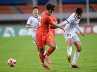 China U19 plays against Kyrgyzstan U19 during the 2024 CFA China ''Panda Cup'' international football tournament in Chengdu, Sichuan Provinc...