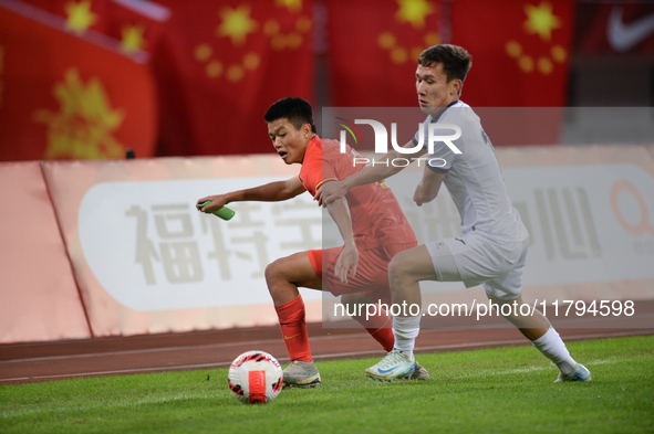 China U19 plays against Kyrgyzstan U19 during the 2024 CFA China ''Panda Cup'' international football tournament in Chengdu, Sichuan Provinc...