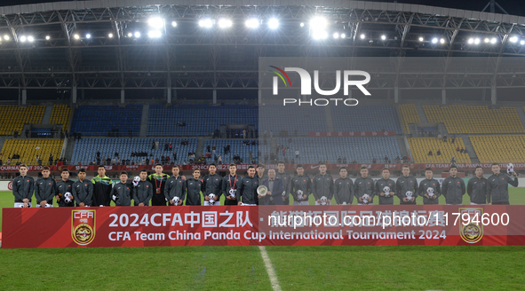 China U19 plays against Kyrgyzstan U19 during the 2024 CFA China ''Panda Cup'' international football tournament in Chengdu, Sichuan Provinc...