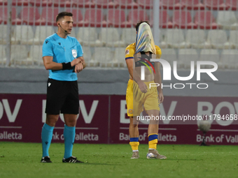 Albert Rosas of Andorra reacts in disappointment after the UEFA Nations League, League D, Group D2 soccer match between Malta and Andorra at...