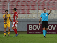 In Ta' Qali, Malta, on November 19, 2024, UEFA appoints match referee Luka Bilbija, who blows for full time during the UEFA Nations League,...