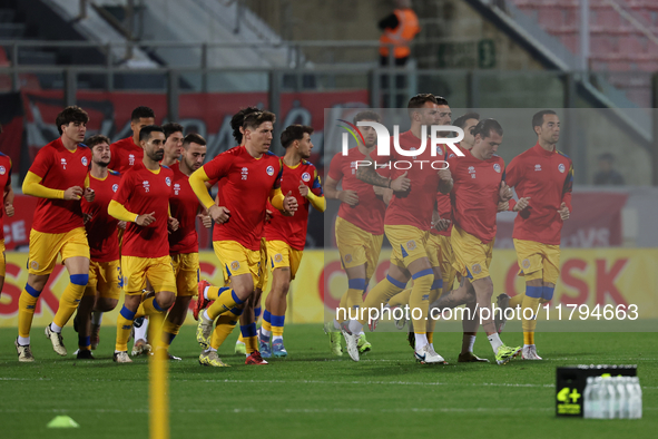 National soccer team players of Andorra train before the UEFA Nations League, League D, Group D2 soccer match between Malta and Andorra at t...