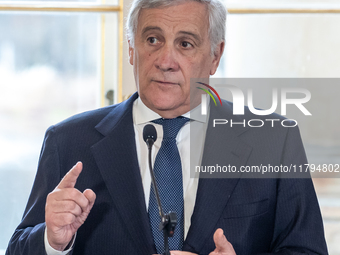 Antonio Tajani (Italy's Minister of Foreign Affairs) during meeting of the Foreign Ministers of the EU Big Five in Warsaw, Poland on Novembe...