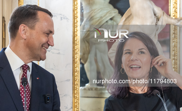 Radoslaw Sikorski (Poland's Minister of Foreign Affairs), Annalena Baerbock (Germany's Minister of Foreign Affairs) during meeting of the Fo...