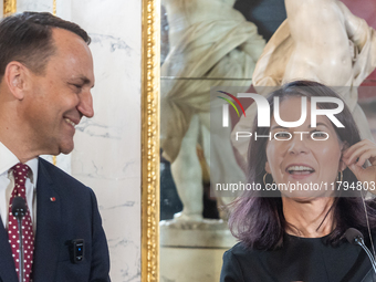 Radoslaw Sikorski (Poland's Minister of Foreign Affairs), Annalena Baerbock (Germany's Minister of Foreign Affairs) during meeting of the Fo...