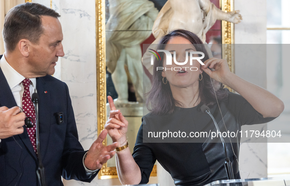 Radoslaw Sikorski (Poland's Minister of Foreign Affairs), Annalena Baerbock (Germany's Minister of Foreign Affairs) during meeting of the Fo...