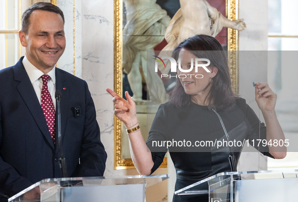 Radoslaw Sikorski (Poland's Minister of Foreign Affairs), Annalena Baerbock (Germany's Minister of Foreign Affairs) during meeting of the Fo...