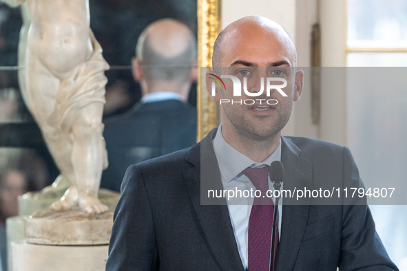 Jean Noel Barrot (France's Minister of Foreign Affairs) during meeting of the Foreign Ministers of the EU Big Five in Warsaw, Poland on Nove...